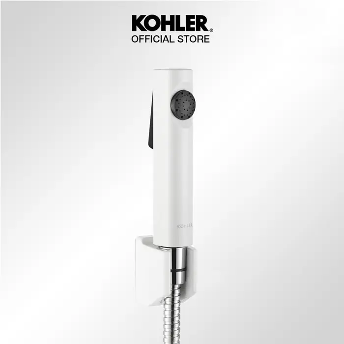 KOHLER Cuff Jet Shower Bidet / Hygiene Spray with Hose and Bracket Putih / White K-98100X-B-0