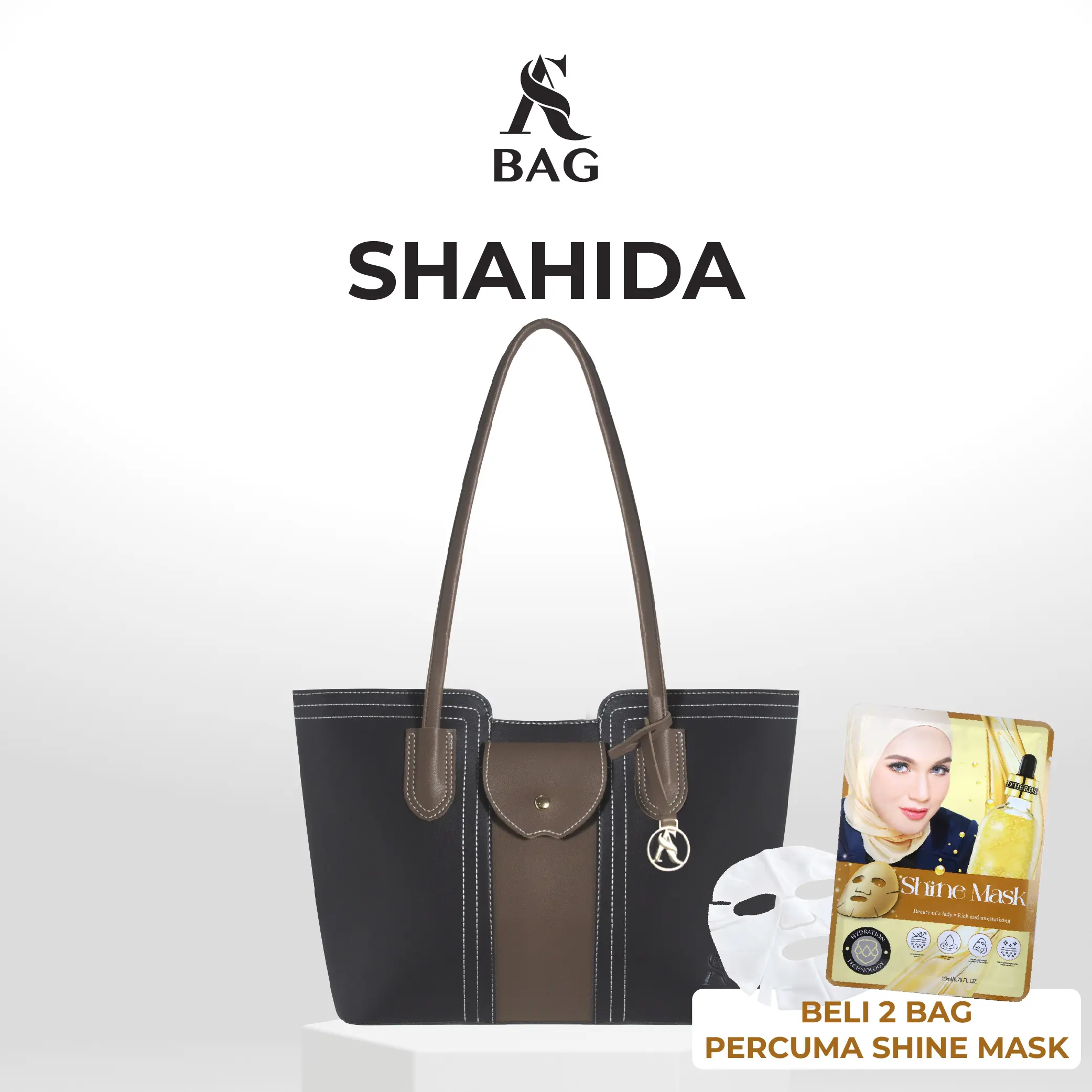 SHAHIDA AS BAG FREE CHARMS PU LEATHER BAG NO BOX (BUY 2 FREE 1 SHINE MASK)