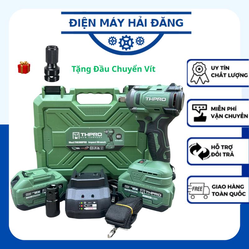 Máy Siết Bulong THPRO TH6360PRO Đầu 2 Trong 1 Lực Siết 360N.M Động Cơ Không Chổi Than Sử Dụng Chân Pin Phổ Thông 4CM