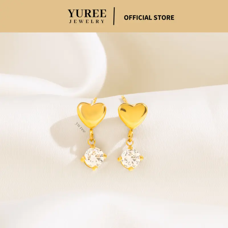 YUREE • Alice Earrings  • Anting Love Titanium Wanita Anti Karat 0