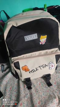 Product Review of Tas Ransel Sekolah Milk Tea/Karakter Kanvas Backpack Wanita from S**P 0