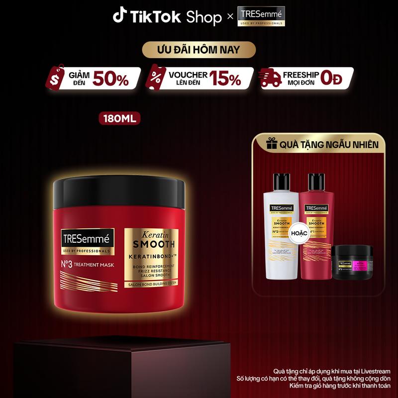 Kem Ủ TRESemmé Keratin Smooth Công Nghệ Phối Hợp Smooth KeraPLEX Hỗ trợ Suôn Mượt 180ml Nữ