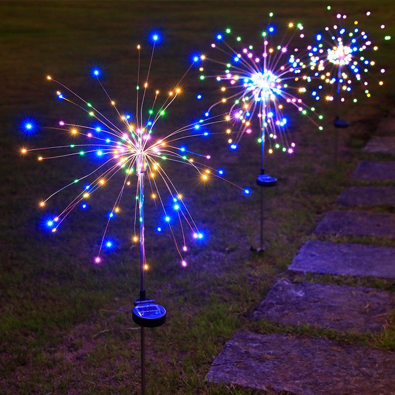 Lampu Bunga Api berkuasa solar LED, Tali lampu soket tanah, Lampu ...