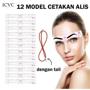 Cetakan Alis Instan 12 Model Bentuk Alis Praktis Eyebrow Cetakan Pembentuk Alis