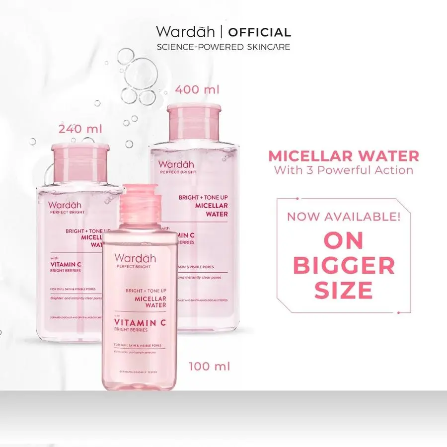 Wardah Perfect Bright Tone Up Micellar Water - Remover dengan Micelles