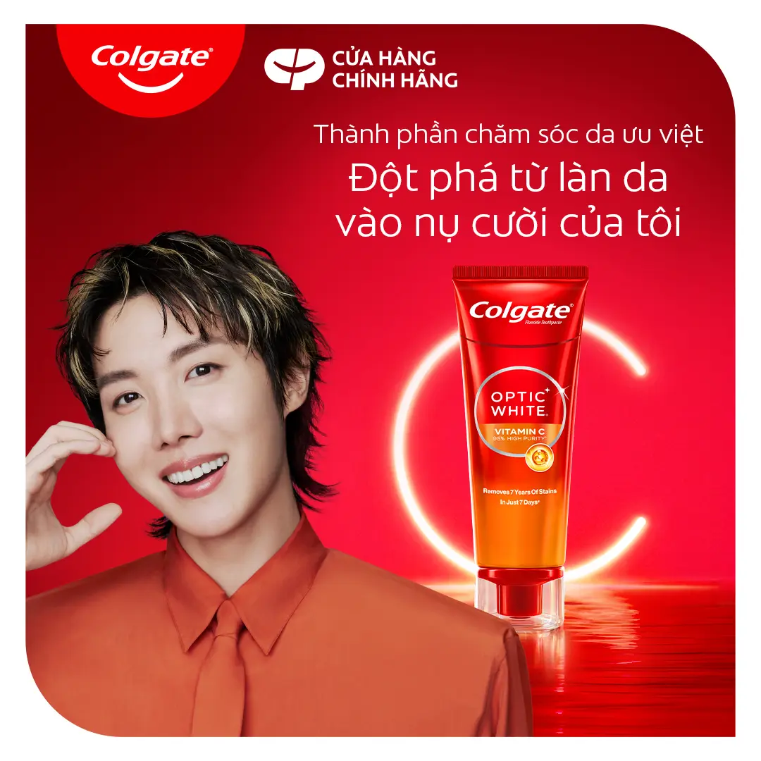 Kem đánh răng Colgate trắng răng Optic White Vitamin C độ tinh khiết cao, loại bỏ vết ố cứng đầu lâu năm trong 7 ngày 80g/ tuýp