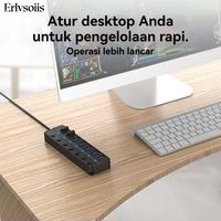 Gambar Actual USB Hub 7-in-1 USB 3.0 5Gbpssaklar independen KV-AD22 Black AksesorisDesktop & Laptop Card Computer Hitam dari Erlvsoiis Kota Administrasi Jakarta Utara 5 Tokopedia