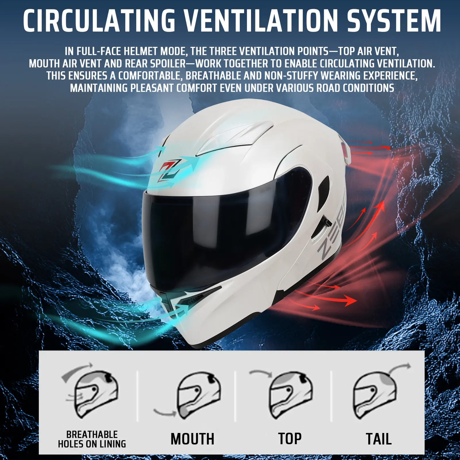 GENUINE】Zebra FF805 (YM-627) PLUS Modular Helmet Full Face Dual