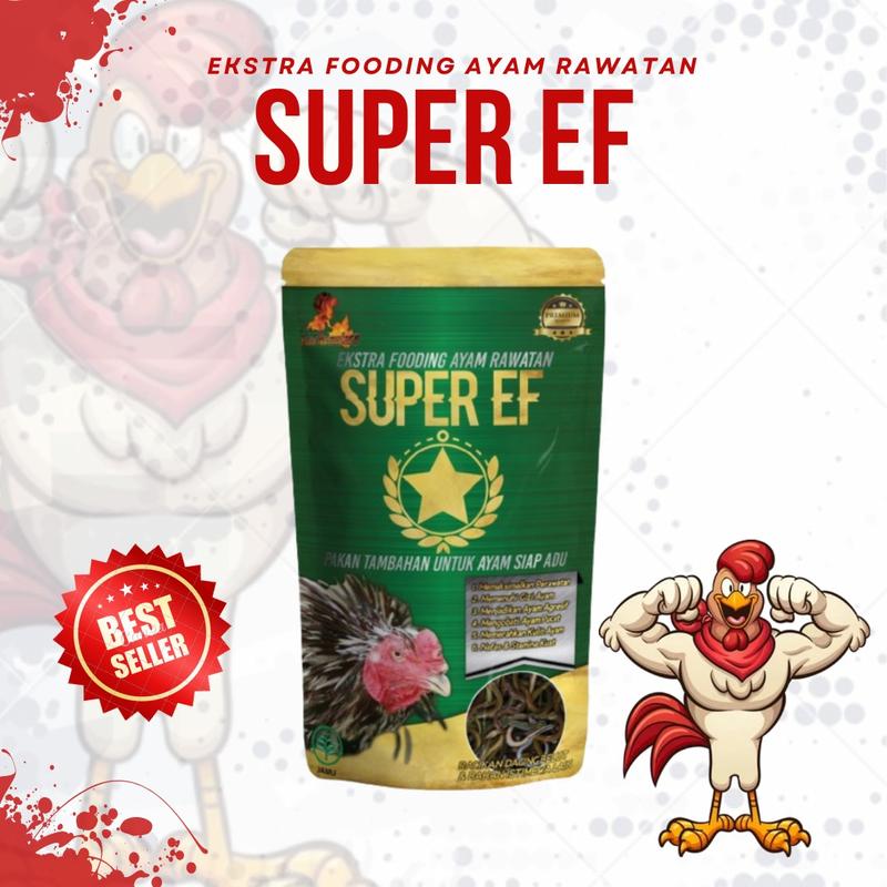 SUPER EF pakan tambahan extra fooding untuk ayam rawatan supaya tenaga dan stamina maksimal nafas panjang agresif kulit merah merona menjaga kesehatan ayam 0