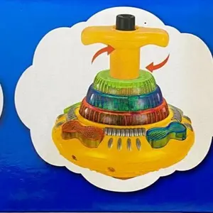 Mainan Anak Viral Gangsing UFO Bening dengan Music dan Lampu - 2 Varian Ukuran - Toys