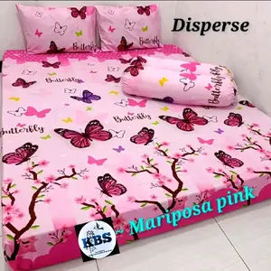 Mariposa Butterfly SET SPREI -Lengkap dengan sarung bantal dan sarung guling-bahan adem kain lembut