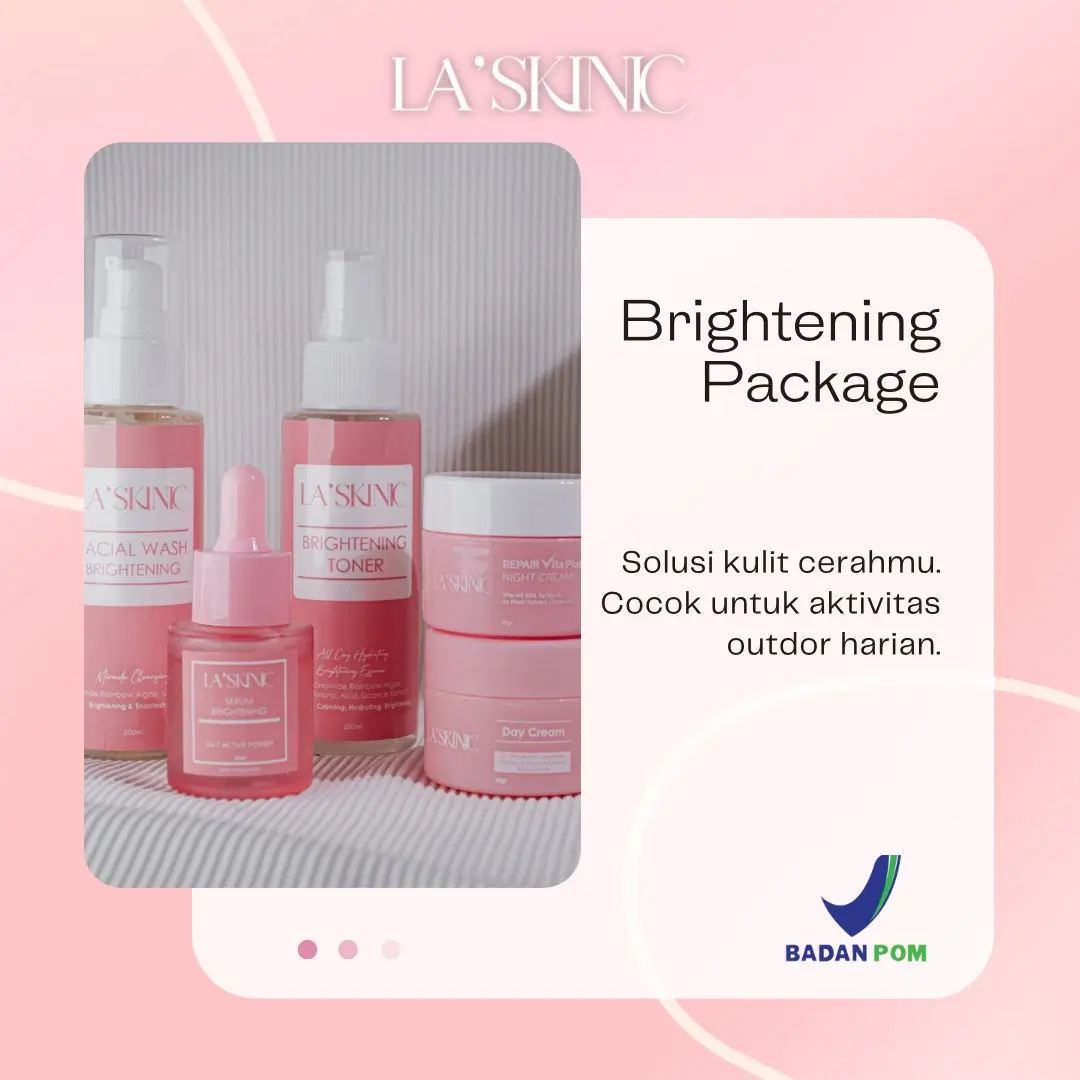 La’Skinic Brightening Package  Hidrasi Pemutihan Meringankan  Semua Jenis Kulit Mencerahkan Facial Perawatan Membersihkan Acne Repair Skin Barrier Flek