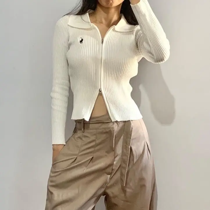 POLO KNIT KERAH DOUBLE ZIPPER WANITA
