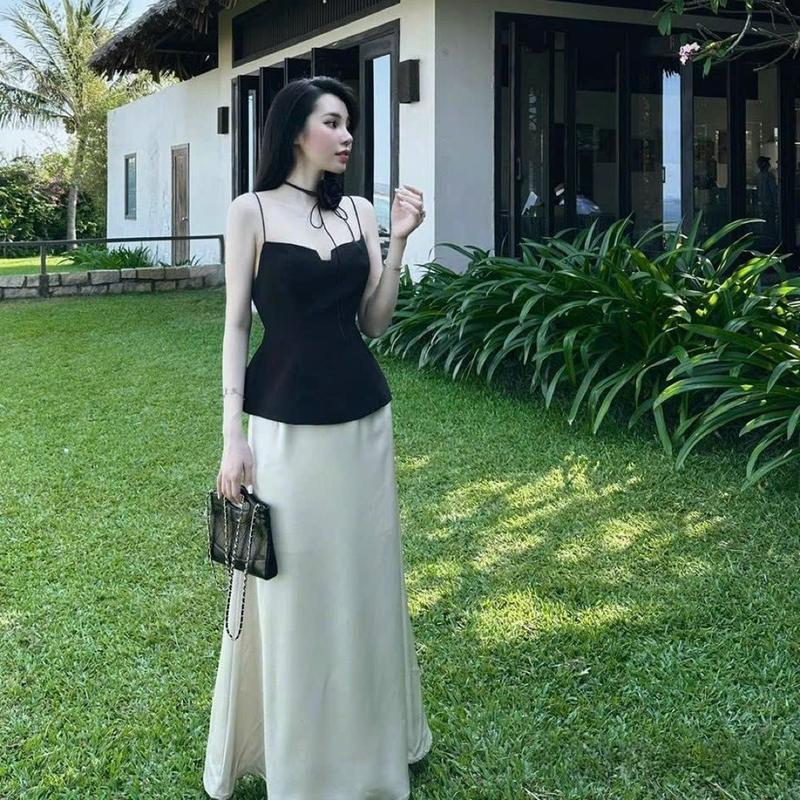 Set đầm váy lụa tô châu NTV BELEZA sang chảnh