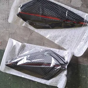 6Pcs Sirip Bumper Depan Mobil Universal Stiker Strip Fiber Karbon Pelindung Mobil Anti Gores OTO4013 Karet