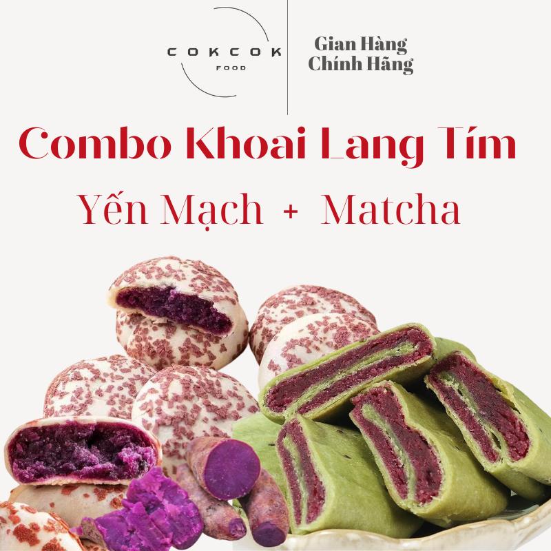 Combo Bánh Khoai Lang Tím Bánh Matcha Khoai Lang Tím Bánh Yến Mạch Khoai Lang Tím Không Đường Mềm Dẻo Healthy