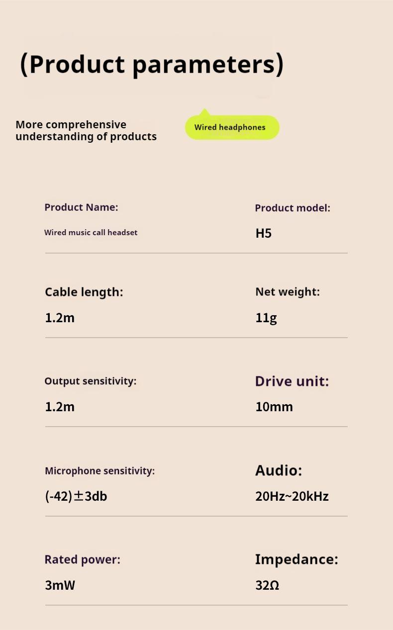 P15 Headset Kabel HIFI Stereo, Earphone Wired Tipe-C & 3.5mm, Earbuds dengan Mikrofon, Headphone Suara Jernih untuk HP