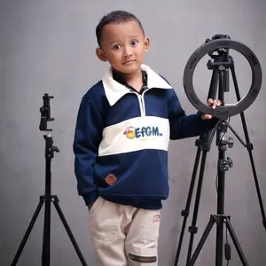 Jaket Anak Rugby Vintage Crem Unisek Sablon EFGM Kids Fashion