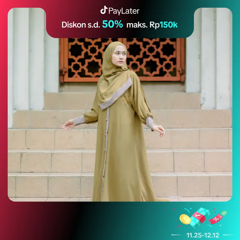 PARAYOU - Abaya Hana Set Hijab Pashmina Free Cadar Gamis All Size Seragaman Syari Dress Mewah Muslim Lebaran 2025 Dewasa Remaja Pesta Airflow Maxi Kondangan Crinkle Simple Wanita Ceruty Hitam 4