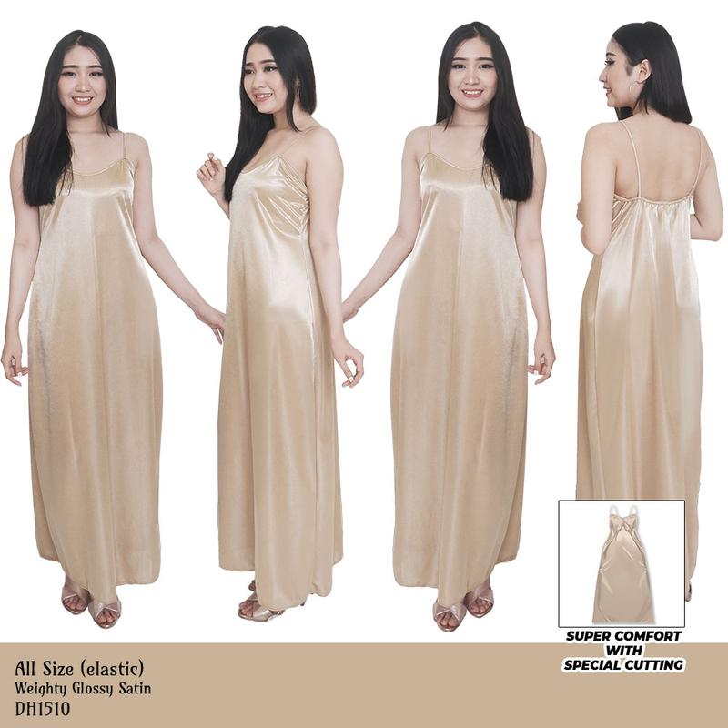 FOLVA dress panjang tanktop baju tidur satin all size 6