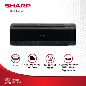AC SHARP Split AH-A9BEY-T & AH-A9BEY2 Garuda Series Hitam & Putih 1 PK Jetstream Technology