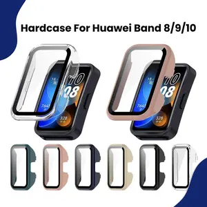 Hardcase For Huawei Band 8 9 10 HARD CASING TEMPERED GLASS ANTI GORES COVER BODY SHELL PELINDUNG For Huawei band 10 9 8
