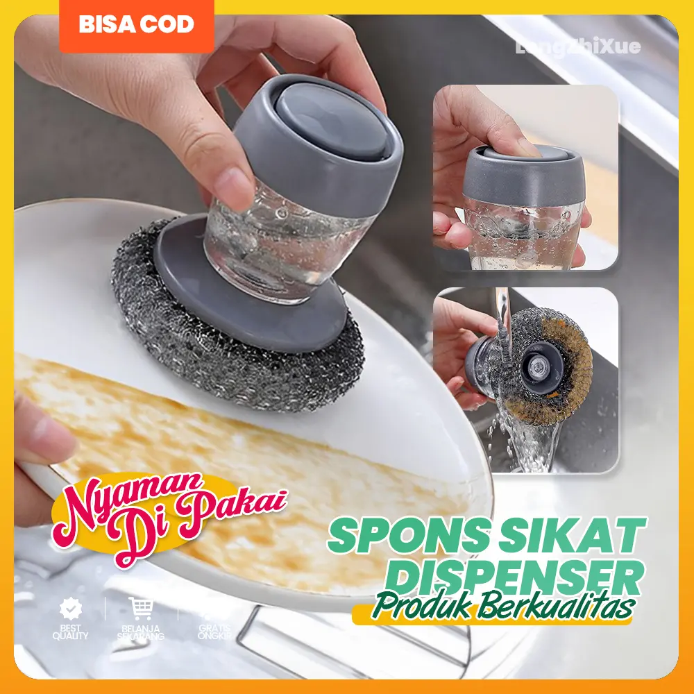 Dish Washing Brush Pressing SoapDispenser Steel Wire Brush KitchenCleaning Tools dishwasher DetergentDispenser kain lap microfiber toilet  cleaner melamine sponge pembersih  closet pewangi setrikaan laundry kain  lap serbagunan toilet
