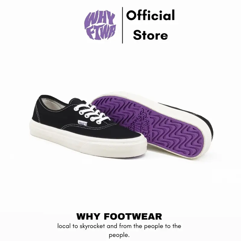 Why Footwear 36 - 45 Otentik Sambo Black White Og - Sepatu Sneakers Casual Pria Wanita 0