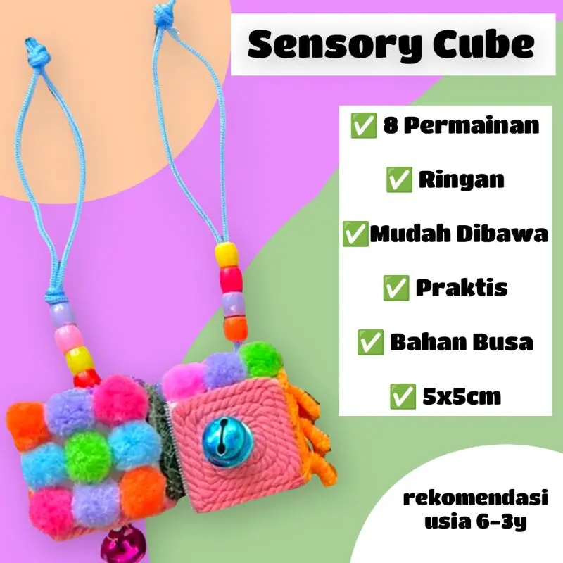 Mainan Montessori Sensory Cube Mainan Motorik Bayi 0
