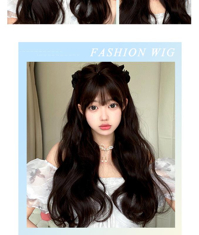 Product Introduction of Wig Female Long Hair Big Wave Long Curly Hair Full-Head Wig Female Lolita Wig Natural Internet Celebrity Wig Sheath Female New 9