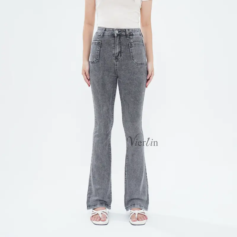 VIERLIN - Jeans 3318 3319 FLARE JEANS HW | JEANS HIGHWAIST JEANS BAGGY JEANS BOYFRIEND JEANS SKINNY JEANS CUTBRAY CELANA JEANS RIPPED JEANS KULOT JEANS WANITA FLARE JEANS LOOSE JEANS PANJANG JEANS HW 2