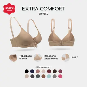 Sorex Bra Extra Comfort Busa Tanpa Kawat Kait 2 Setara Cup B BH 9850