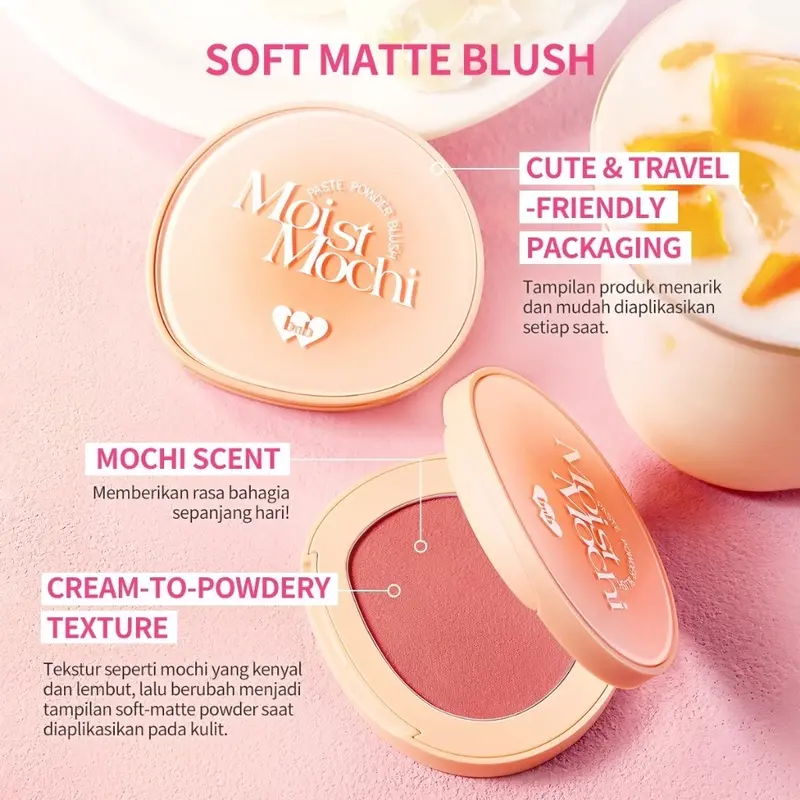 BNB barenbliss Moist Mochi Paste Powder Blush [12H Lasting Color] 5