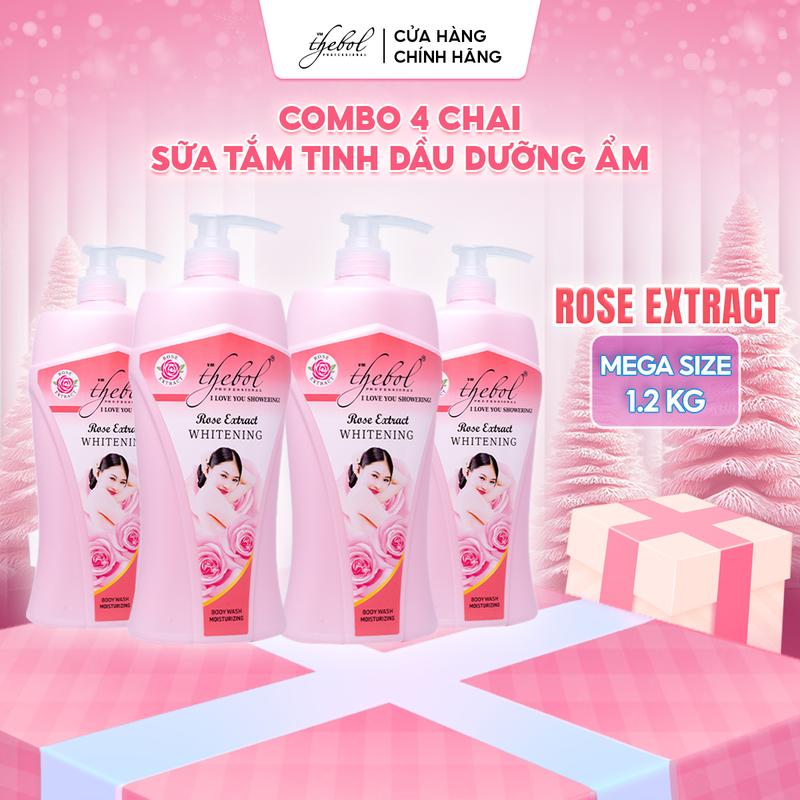   Combo 4  Chai Sữa Tắm Nước Hoa THEBOL Tinh Dầu Dịu Nhẹ An Toàn Cho Da Nhạy Cảm 