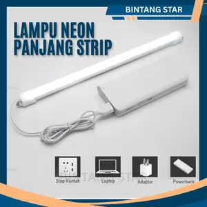 LAMPU NEON PANJANG STRIP TABUNG  LED USB / BELAJAR KERJA DAPUR KOMPUTER / CAHAYA PORTABLE 5V / 30 35 41 46 CM