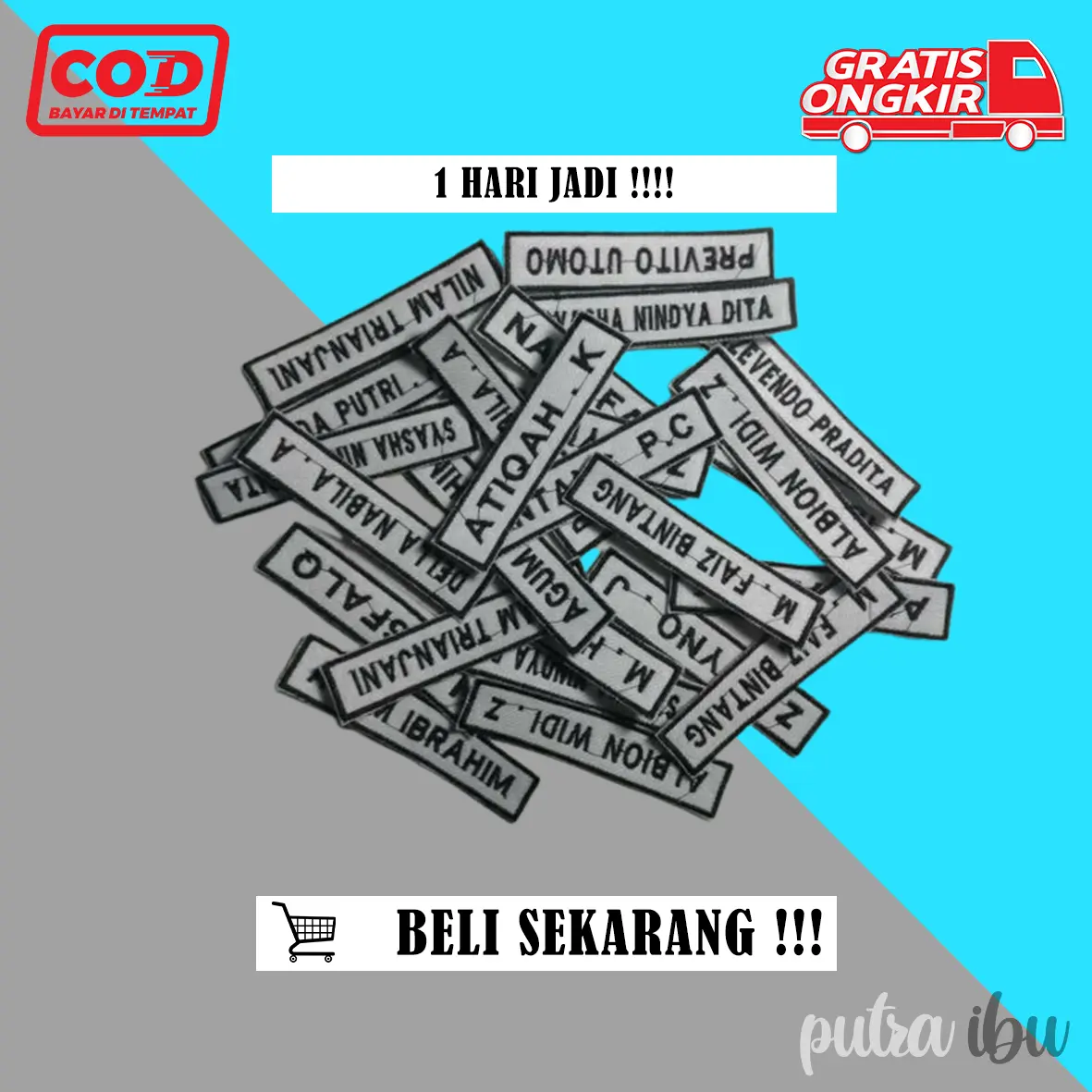 Bed Nama Seragam/Baju Custom