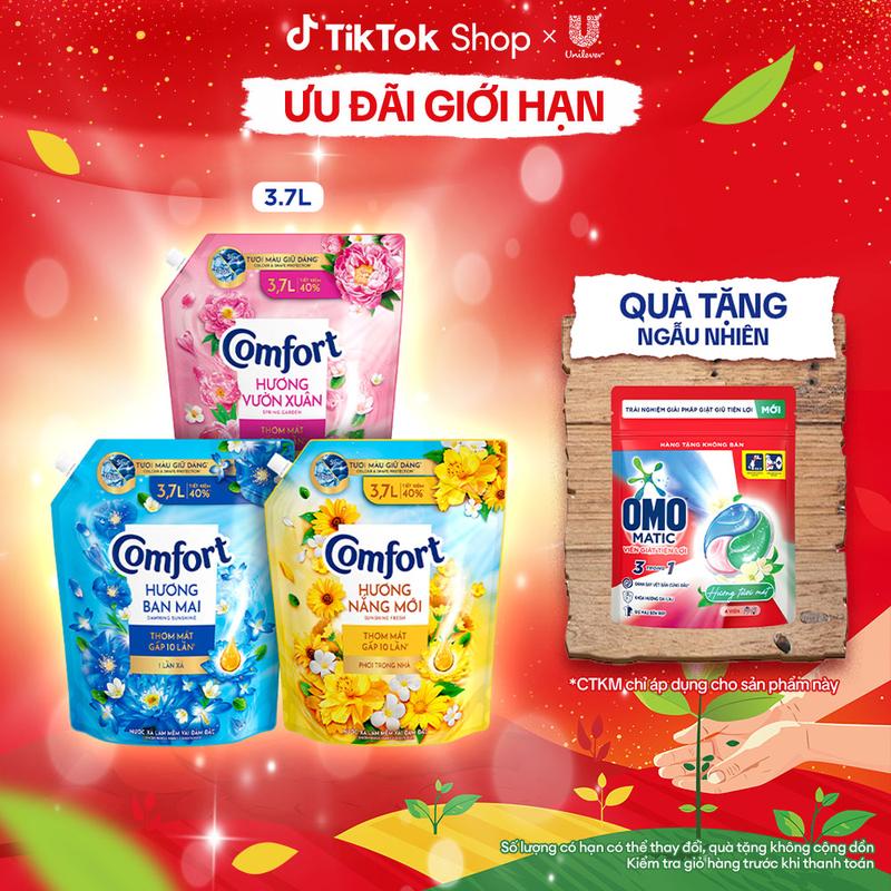  Nước Xả Vải Comfort Thơm Mát Gấp 10 Lần   Hương Nước Hoa 100 Giờ Lưu Hương Túi 3.7L  1  