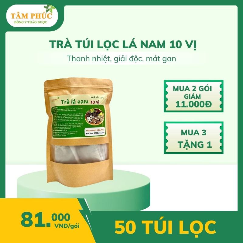   50 túi lọc  - Trà lá nam 10 vị trà túi lọc   Lá sen chè vằng phan tả diệp táo mèo xạ đen gạo lứt,...  
