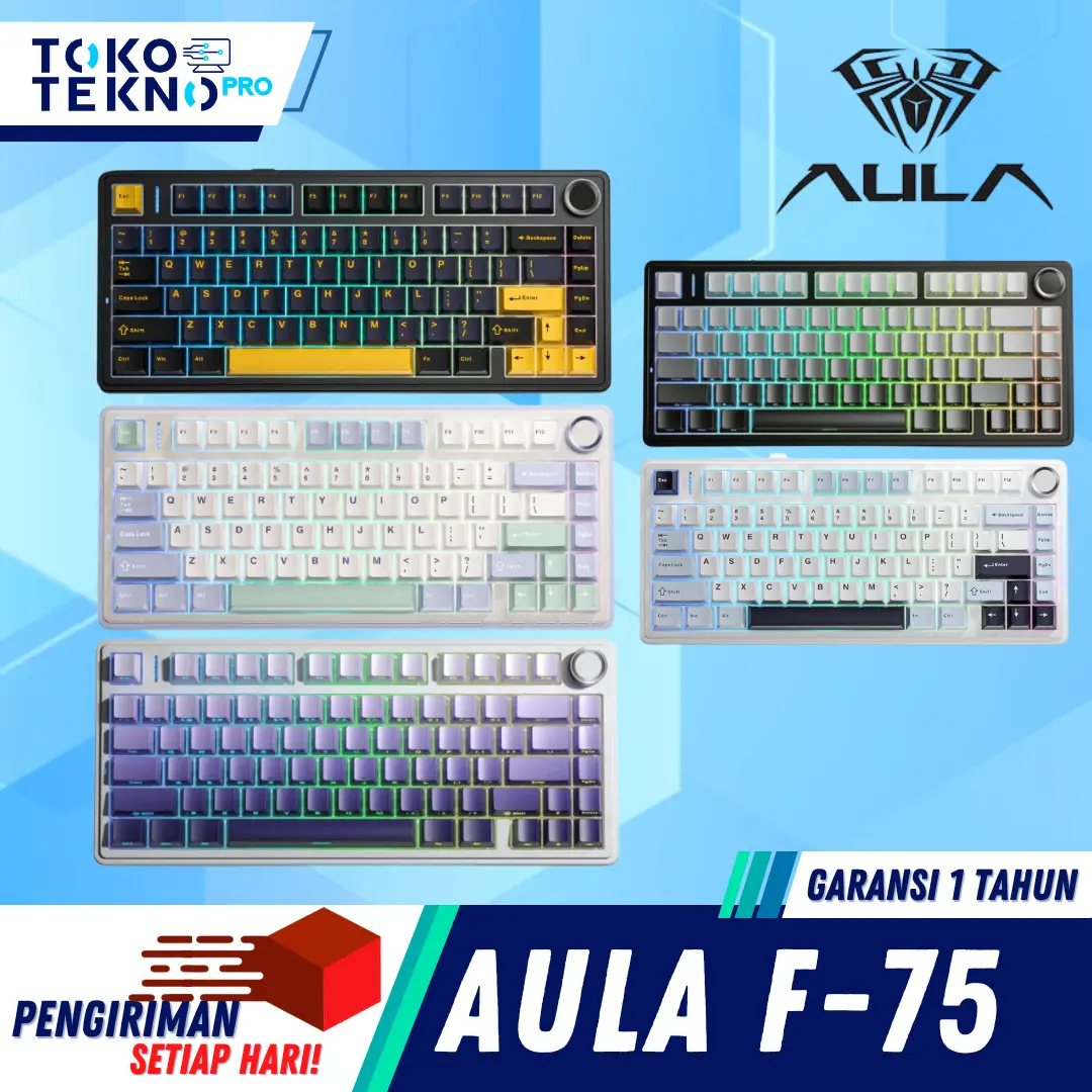 AULA F75 / F-75 Mechanical Gaming Keyboard 3 Mode Connection RGB