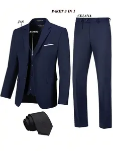 Setelan Jas Pria 3in1/Setelan Jas Rompi Celana Formal Pria Setelan-jas formal pria/jas wisuda