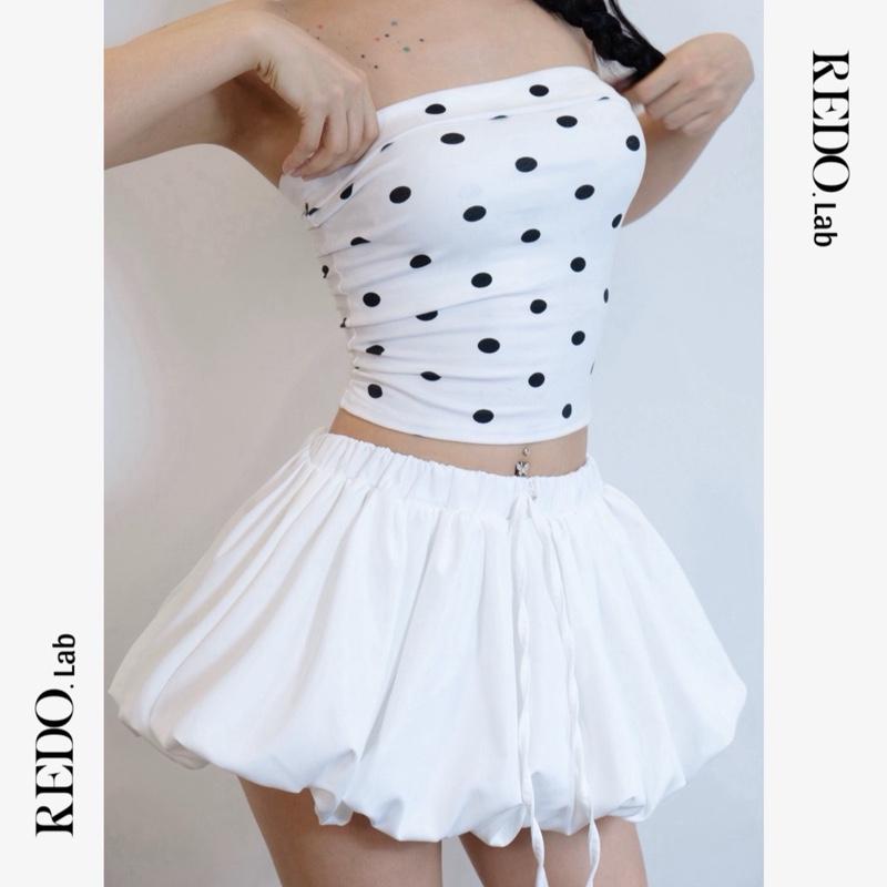 REDO.Lab - CHÂN VÁY DÁNG BÍ BỒNG XOÈ HAI LỚP CẠP CHUN CÓ QUẦN BẢO HỘ .