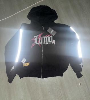 Product Review of HOODIE BOXY Menyala ZipperJAKET ZIPPER BOXY SABLON FOAMING DAN AKSEN MENYALA BLACK PING PRIA WANITA Unisex Hitam Sweater Santai from f**h 0