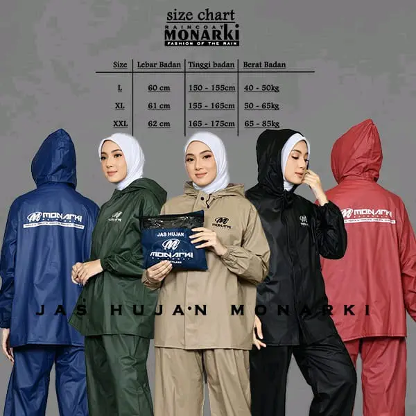 set telan jas hujan pria wanita BY MONARKI bahan PVC 025 anti rembes tahan lama 5