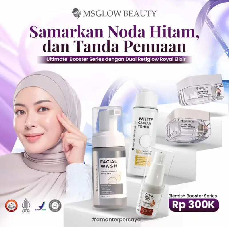 MS GLOW PAKET WAJAH  NEW PACKAGE BOOSTER SERIES - PAKET WAJAH NEW SERIES + ELIXIR 3