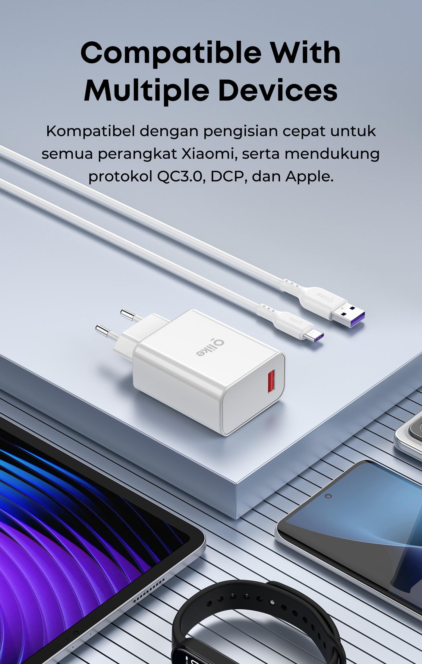 Olike Adaptor Charger 33W Fast Charging untuk Smartphone | Aman & Tahan Panas | Include Kabel Type USB atau C | Garansi 1 Tahun Olike Adaptor Charger 33W Fast Charging untuk Smartphone | Aman & Tahan Panas | Include Kabel Type USB atau C | Garansi 1 Tahun