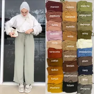 VIOLET HIGHWAIST LOOSE PANTS KULOT CRINCLE AIRFLOW