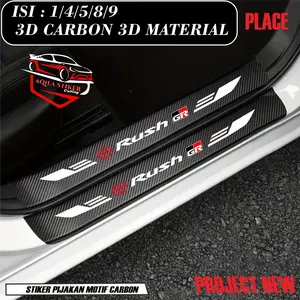 Stiker Mobil Sill Plate Mobil rush Stiker Suzuki Stiker Karbon Pijakan Kaki Mobil Anti Gores Car
