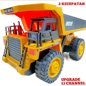 MOBIL RC DUMP TRUCK 13 CH 2 SPEED KECEPATAN MAINAN REMOTE CONTROL LENGKAP SIAP PAKAI Toys Baterai