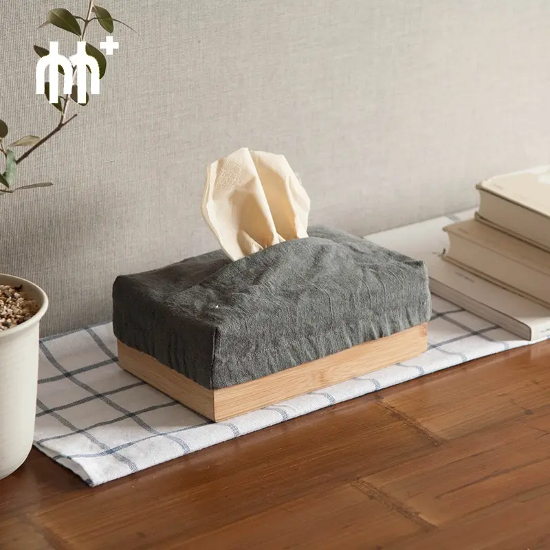 Bamboo and Linen Fabric Chinese-style Tissue Box