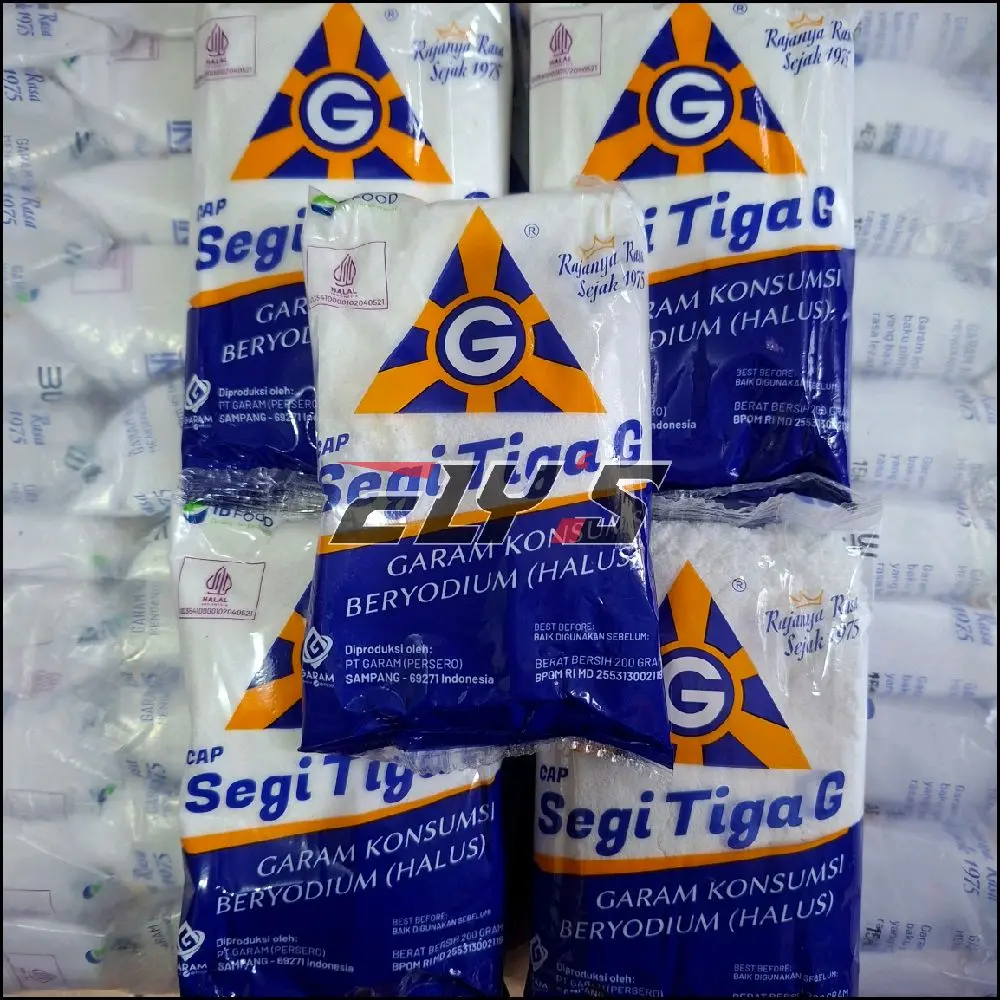 Paket 5 pcs Garam Segi Tiga G Garam Halus Beryodium @200 gram